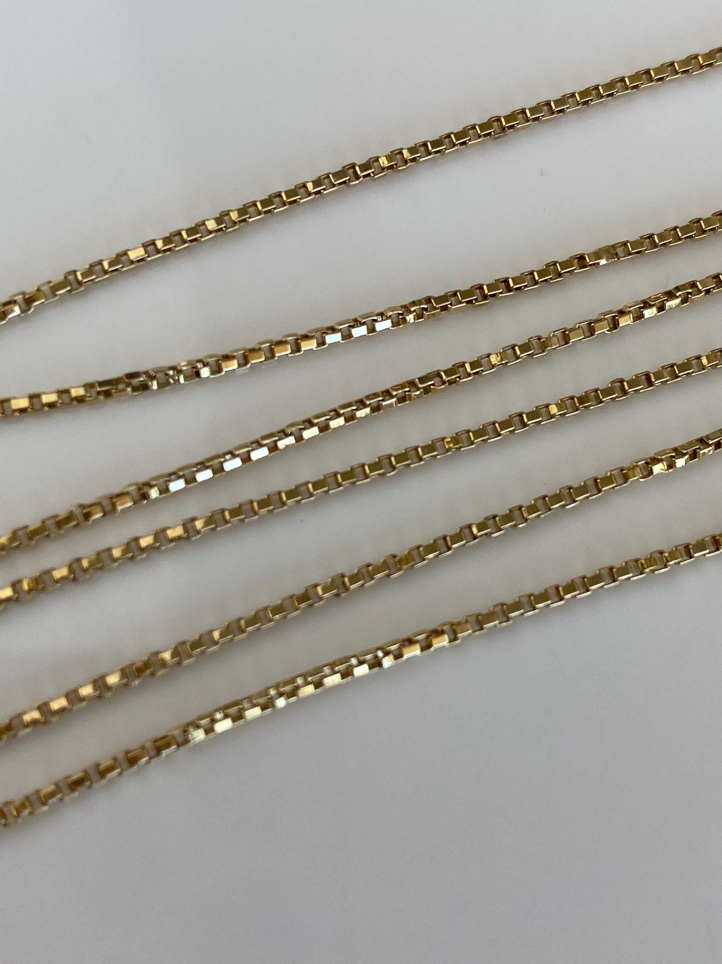 Vintage Solid 18k Yellow Gold Box Chain w/ Extender Necklace - 22.75 inches