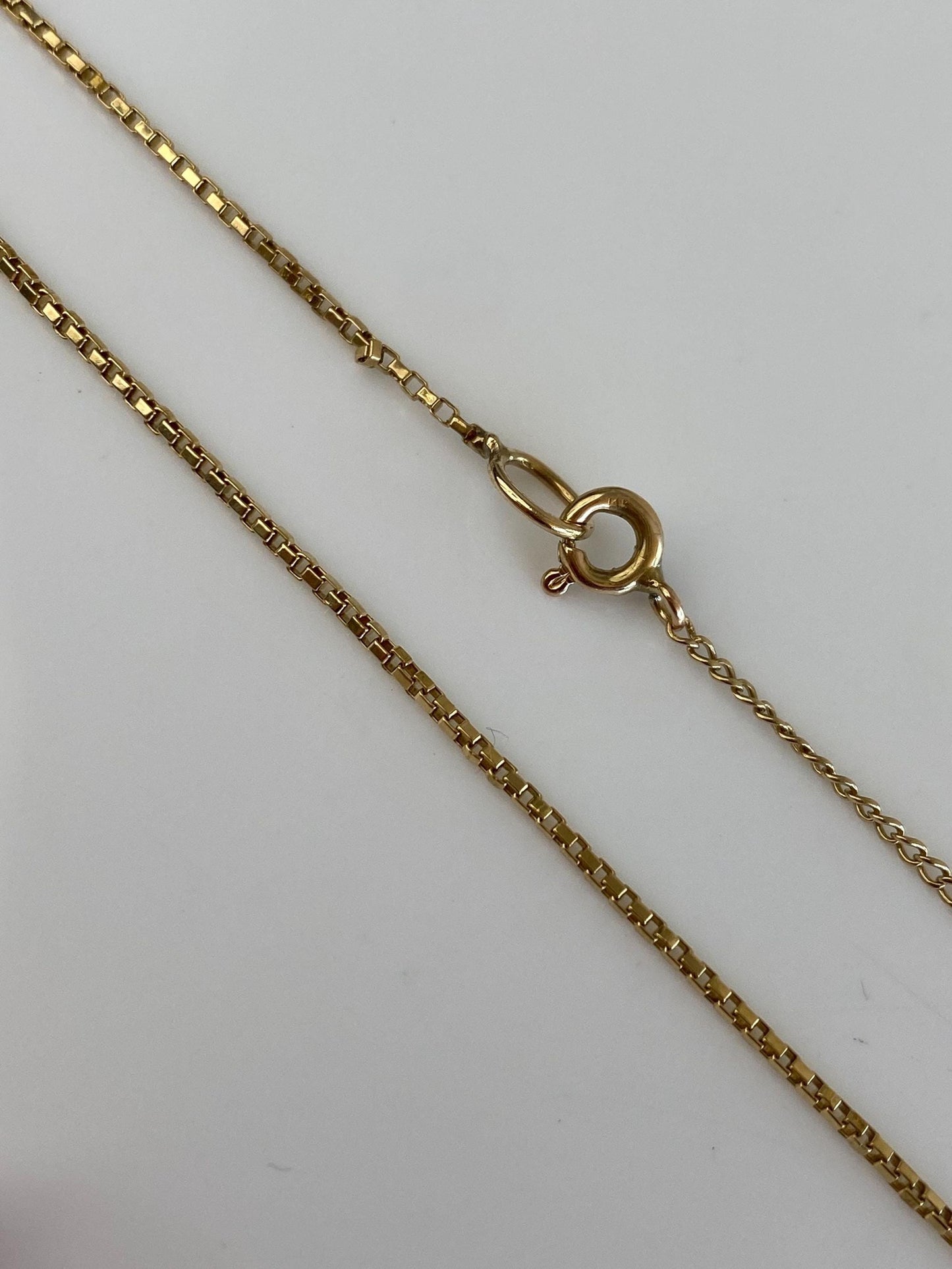 Vintage Solid 18k Yellow Gold Box Chain w/ Extender Necklace - 22.75 inches