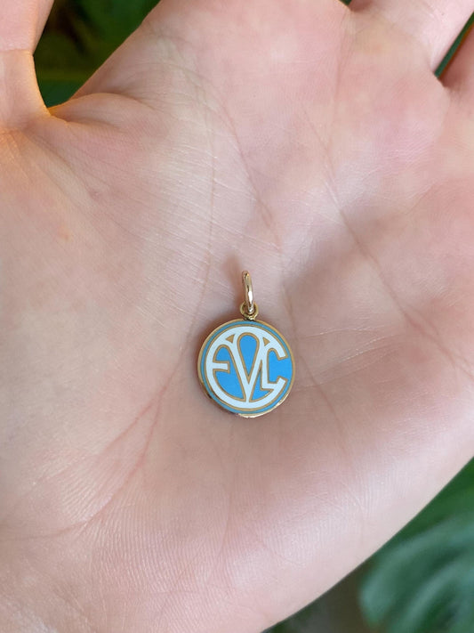 Vintage Solid 10k Yellow Gold Enamel Charm