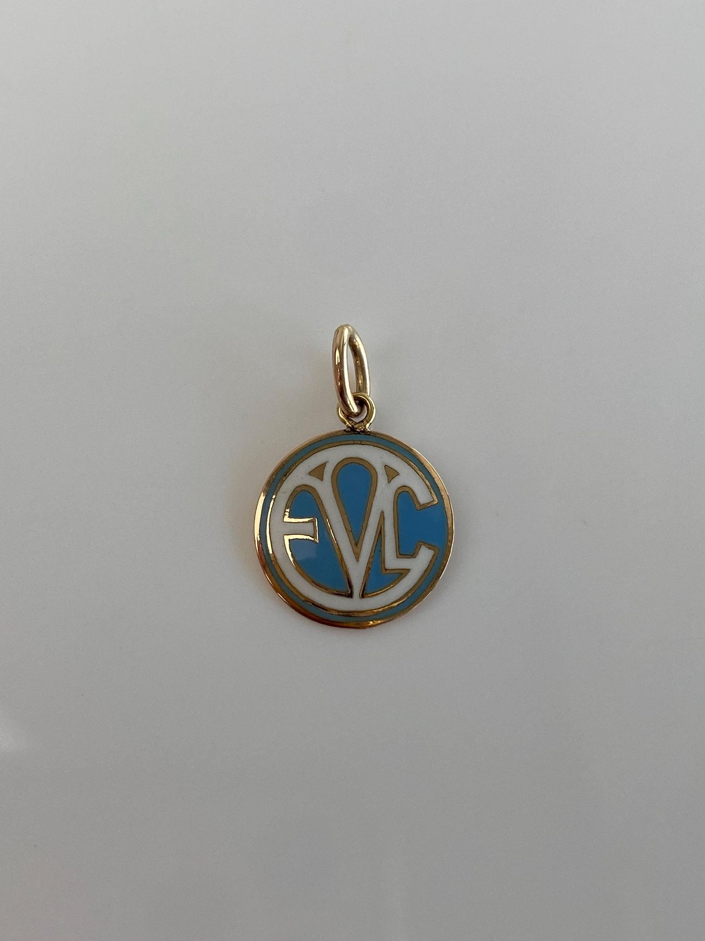 Vintage Solid 10k Yellow Gold Enamel Charm