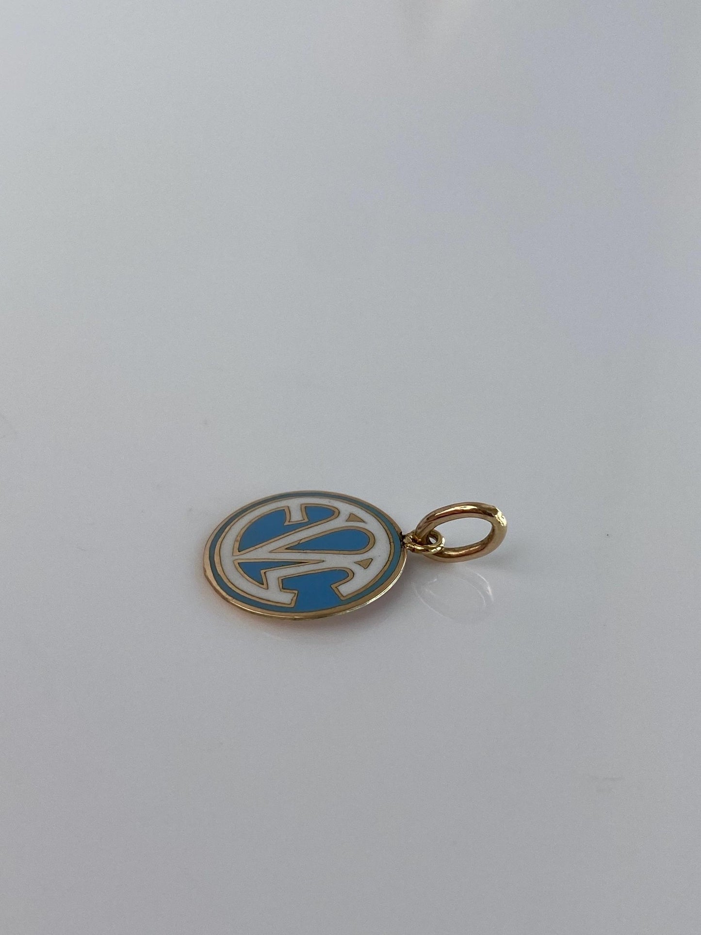 Vintage Solid 10k Yellow Gold Enamel Charm