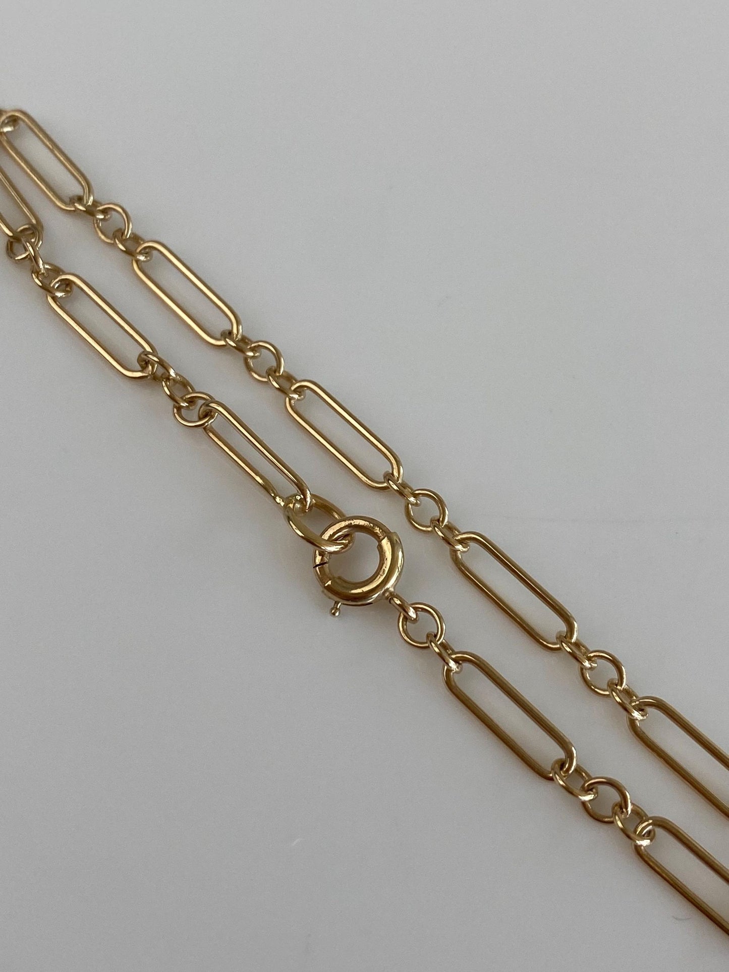 Vintage Solid 14k Yellow Gold Trombone Albert Link Bracelet - 7.25 inches