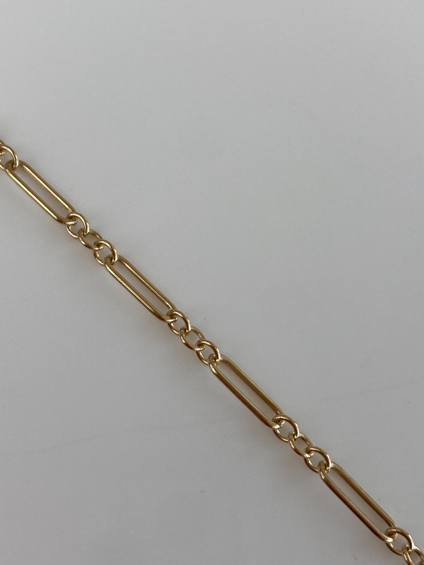 Vintage Solid 14k Yellow Gold Trombone Albert Link Bracelet - 7.25 inches
