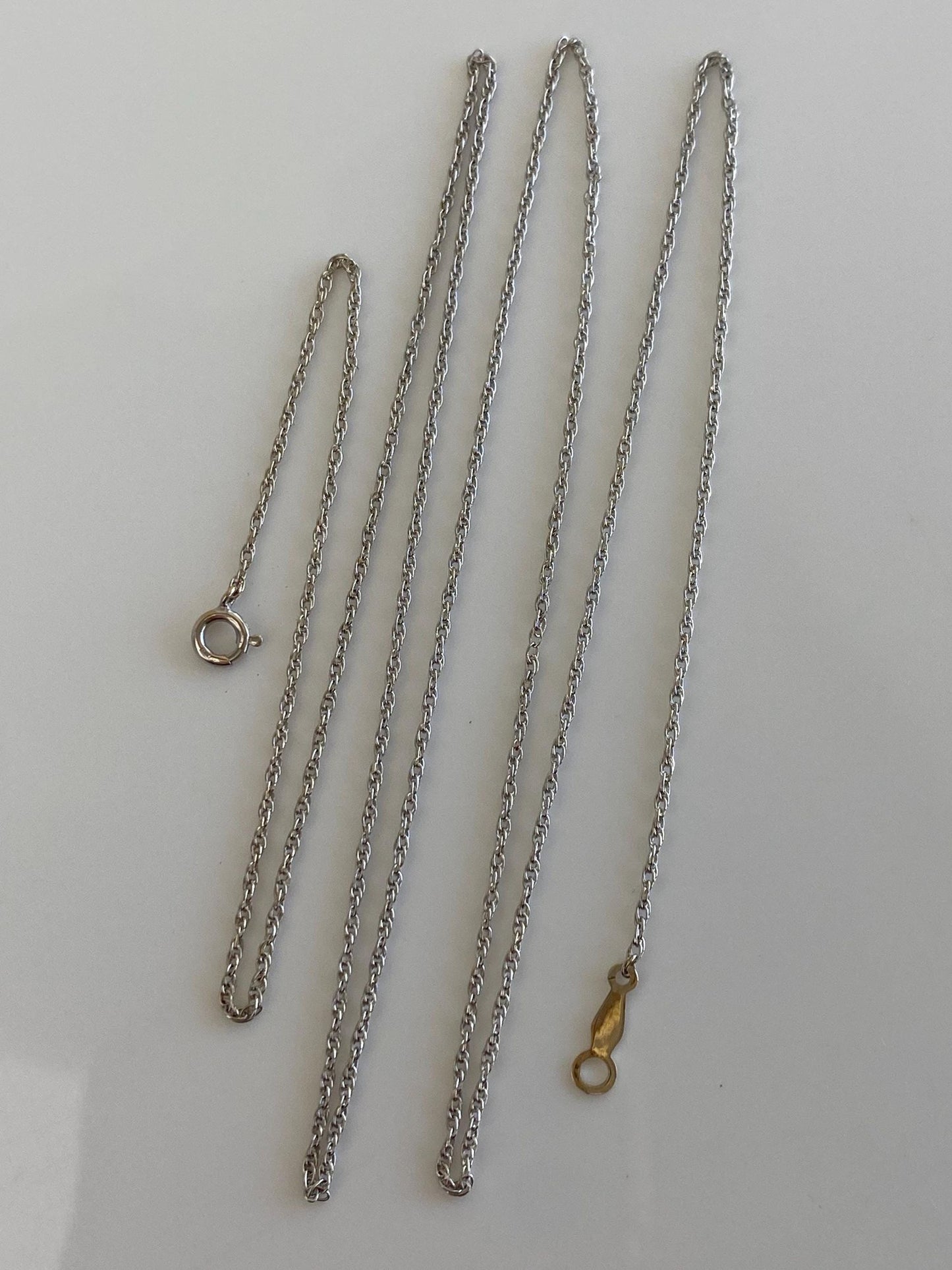 Vintage Solid 10k White Gold Dainty Chain Necklace - 24.75 inches