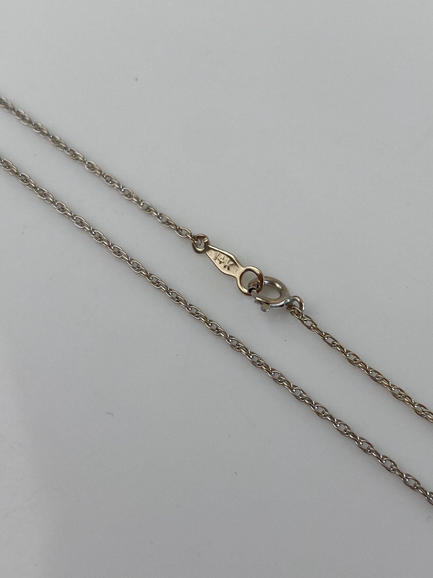 Vintage Solid 10k White Gold Dainty Chain Necklace - 24.75 inches