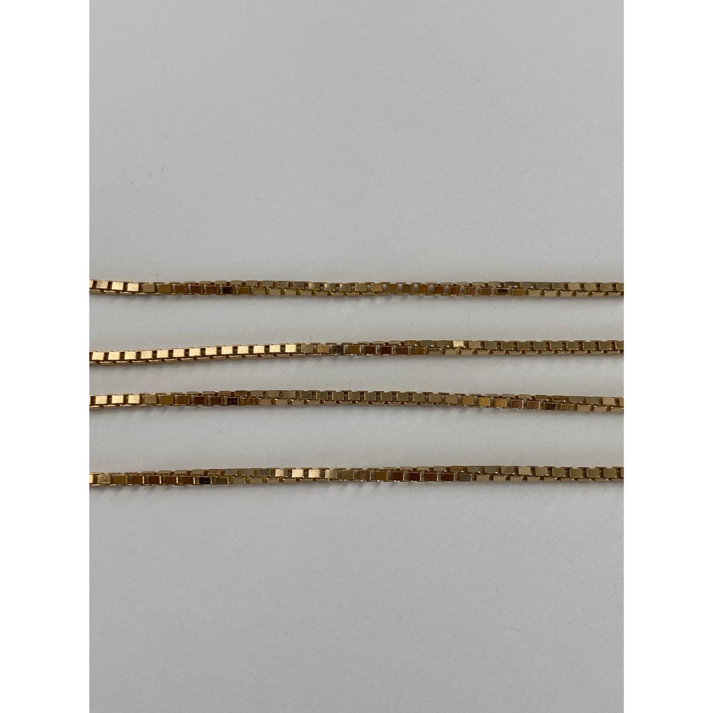 Vintage Solid 14k Yellow Gold Box Chain Necklace - 13.5 inches