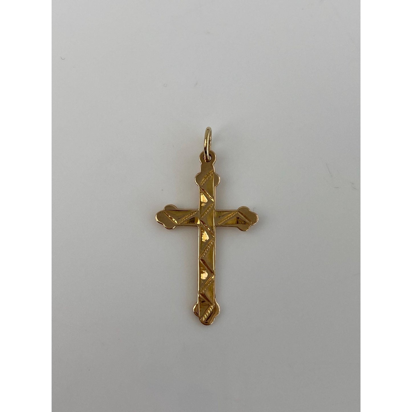 Vintage Solid 14k Yellow Gold Cross Charm