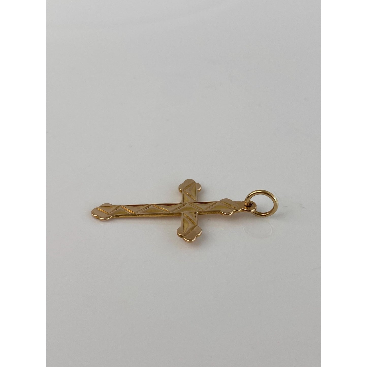 Vintage Solid 14k Yellow Gold Cross Charm