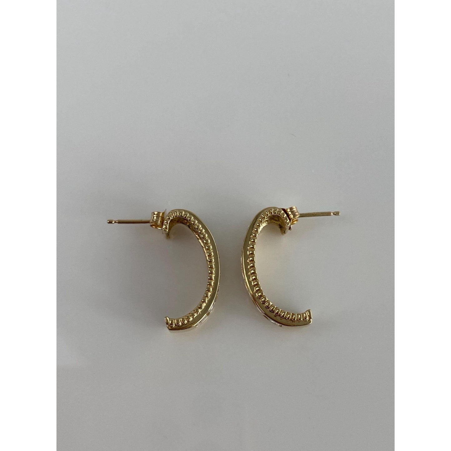 Vintage Solid 14k Yellow Gold Cubic Zirconia Drop Earrings