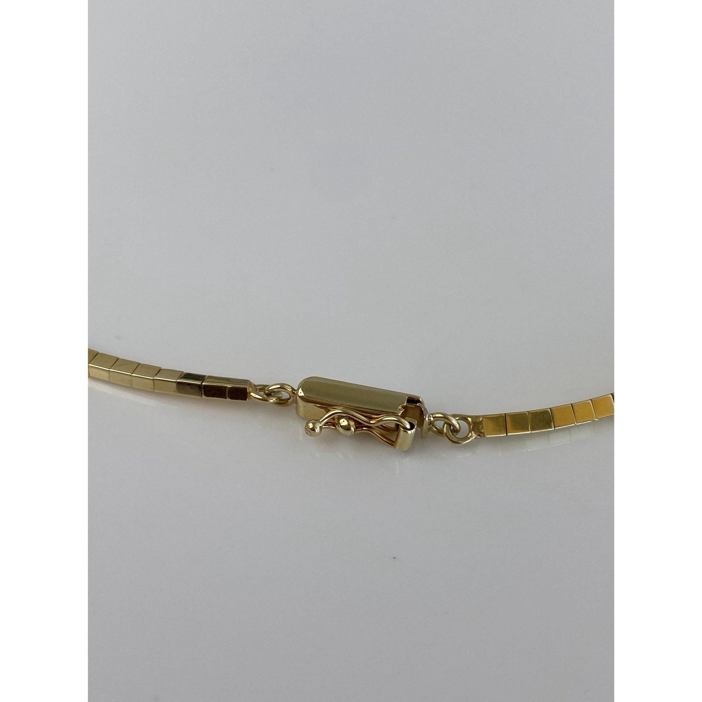 Solid 14k Yellow Gold Omega Chain Necklace - 15.5 inches