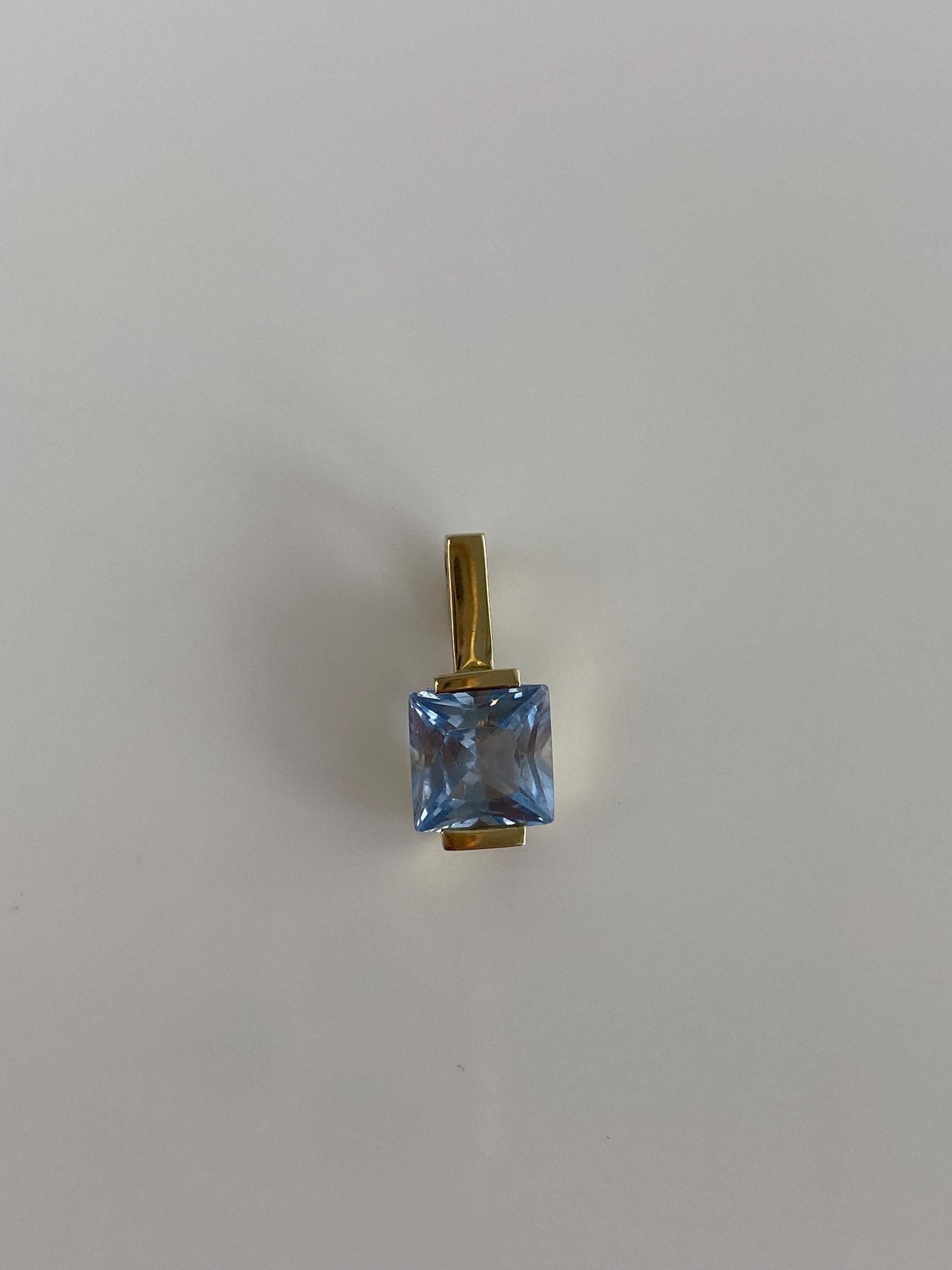 Vintage Solid 8k Yellow Gold Topaz Charm