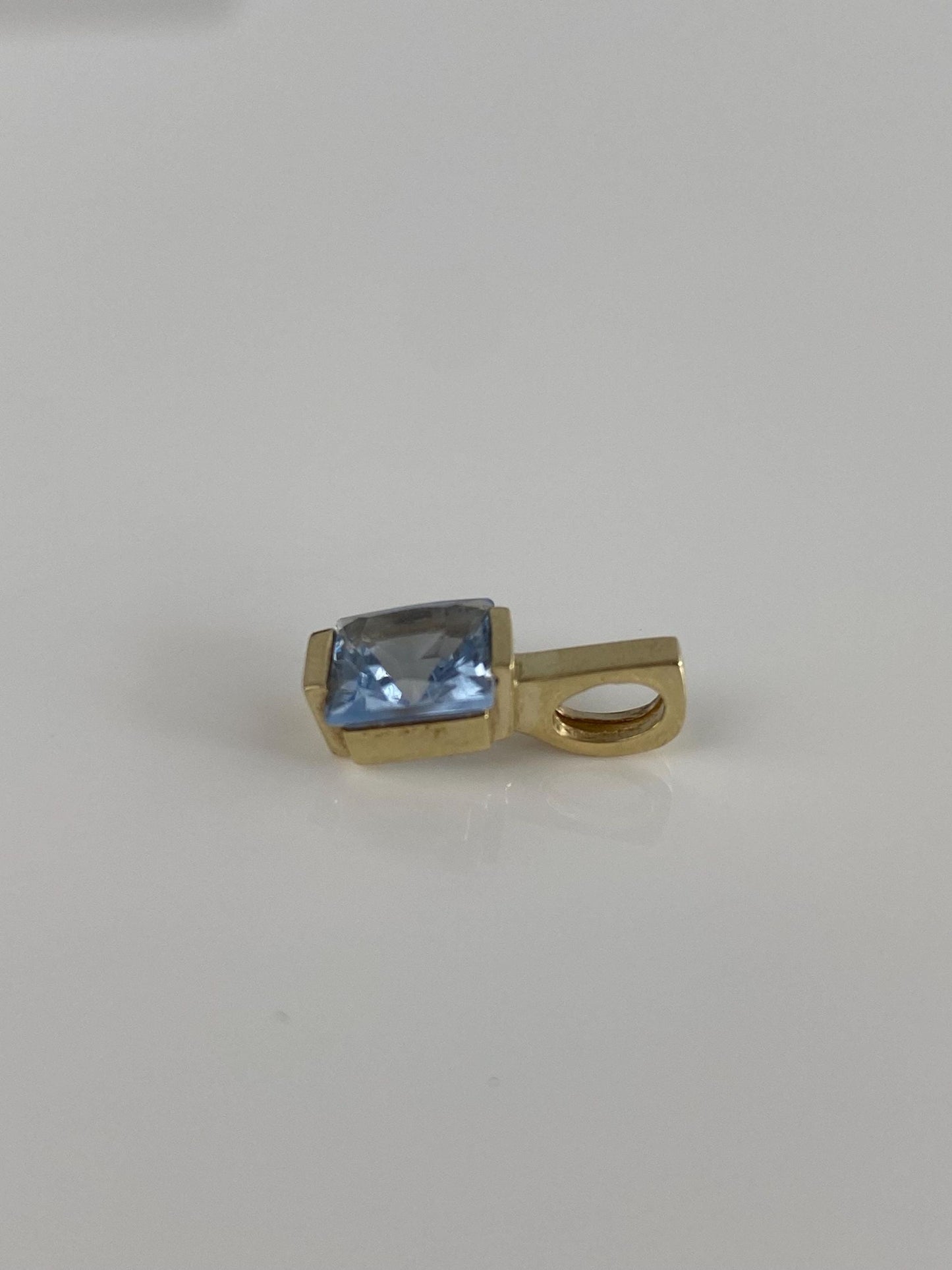 Vintage Solid 8k Yellow Gold Topaz Charm