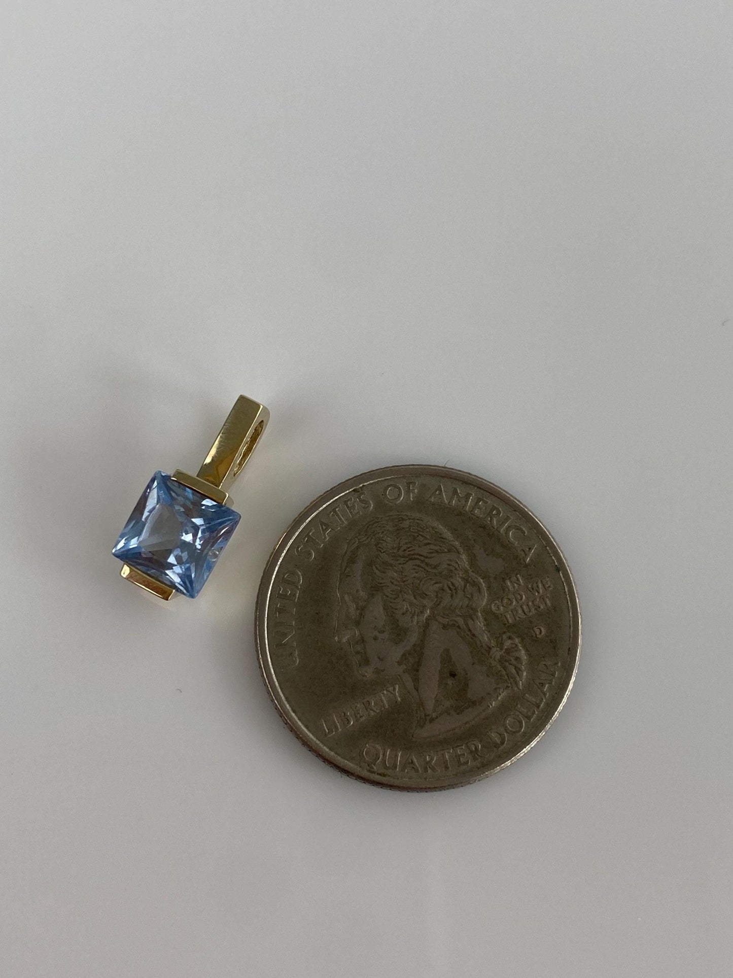 Vintage Solid 8k Yellow Gold Topaz Charm