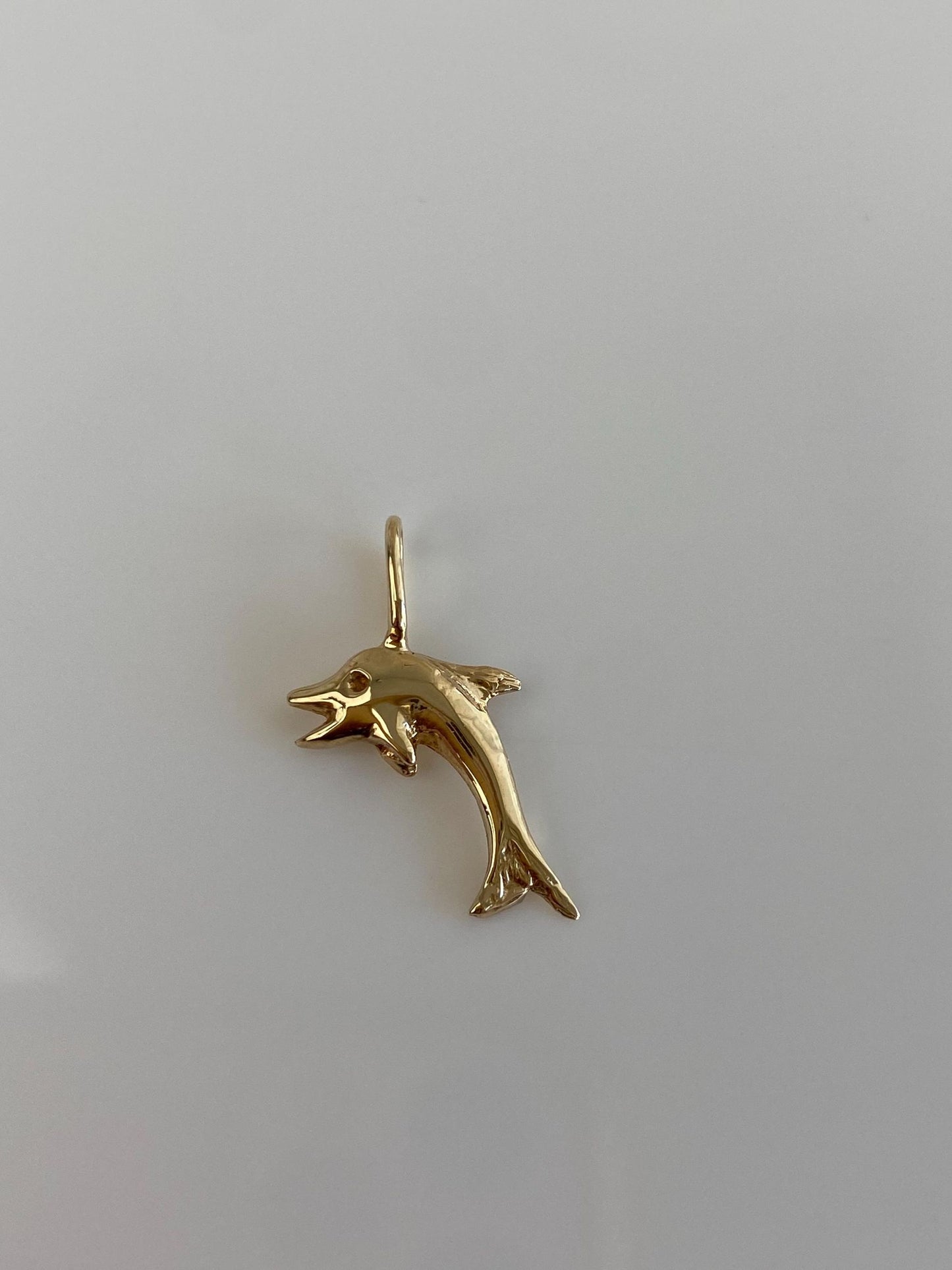 Vintage Solid 14k Yellow Gold Dolphin Charm