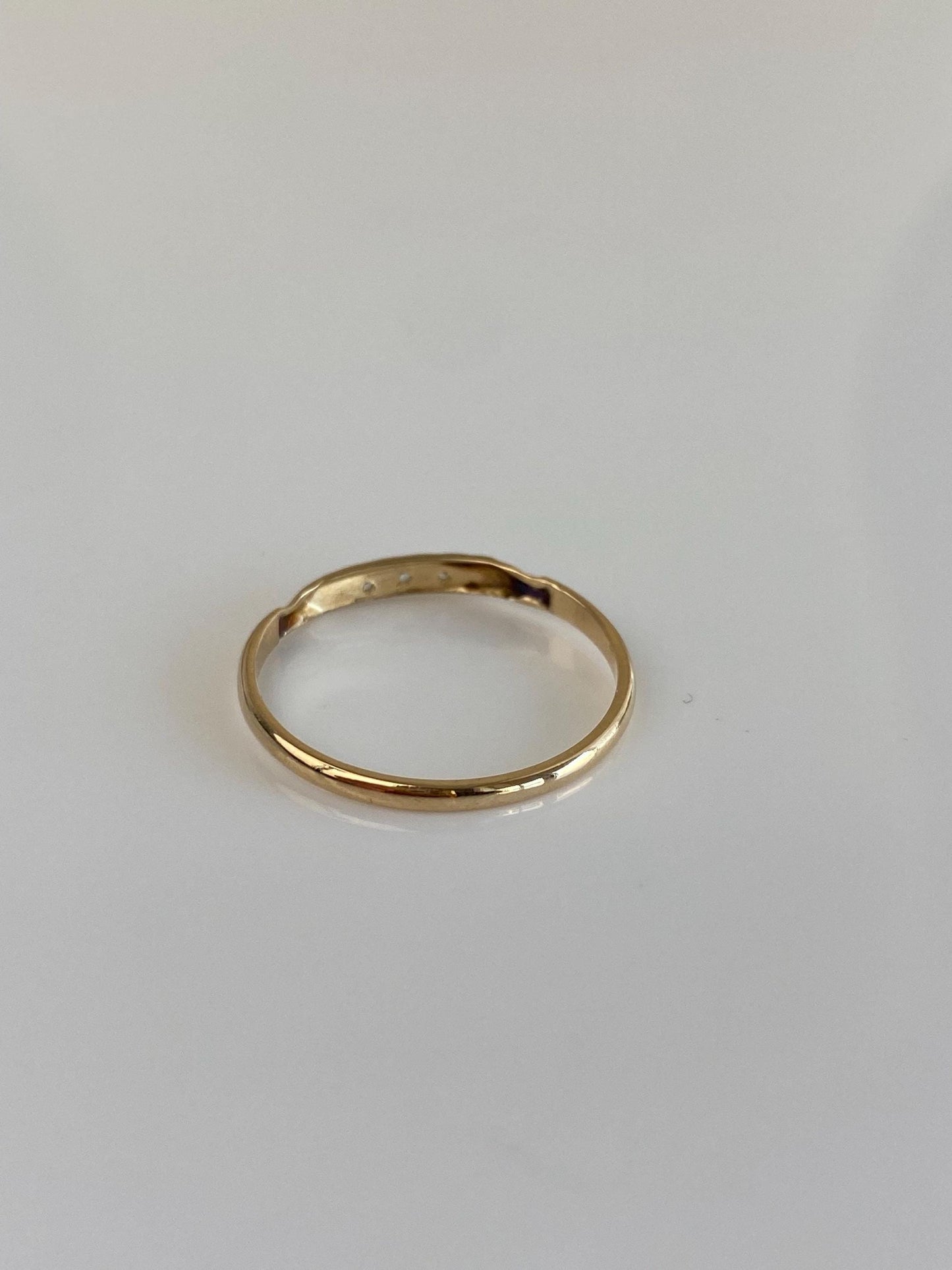 Vintage Solid 10k White & Yellow Gold Clear Quartz Designed Ring - Size 6.75