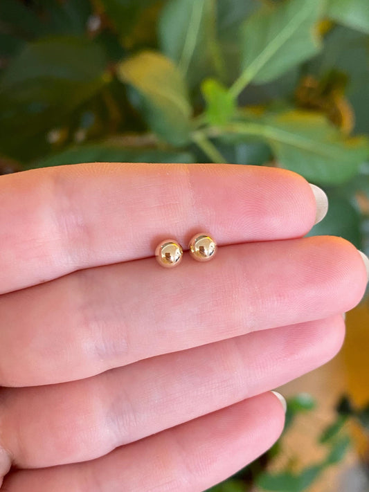 Vintage 14k Yellow Gold Ball Stud Earrings