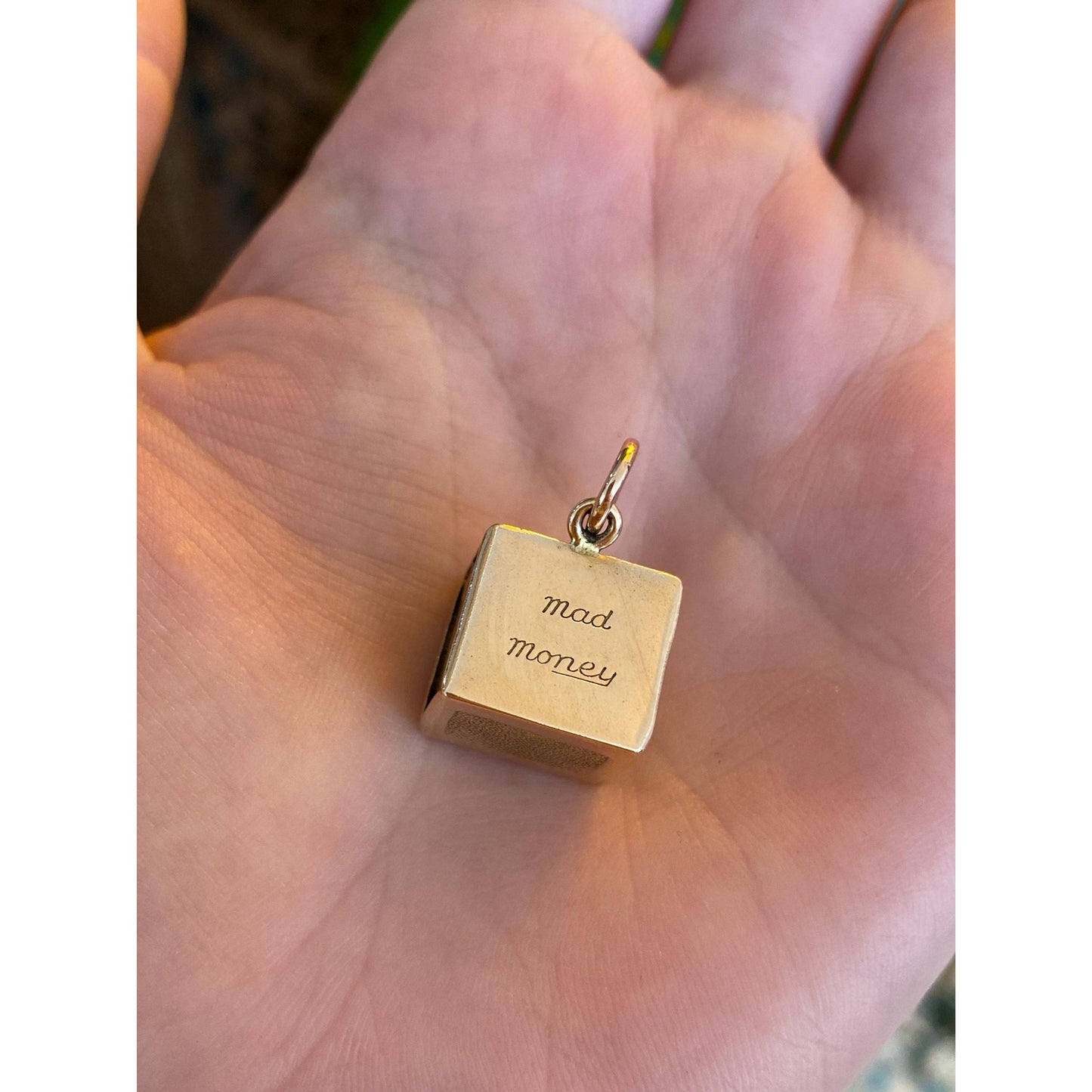 Vintage 14k Rosey Gold Mad Money Box Charm