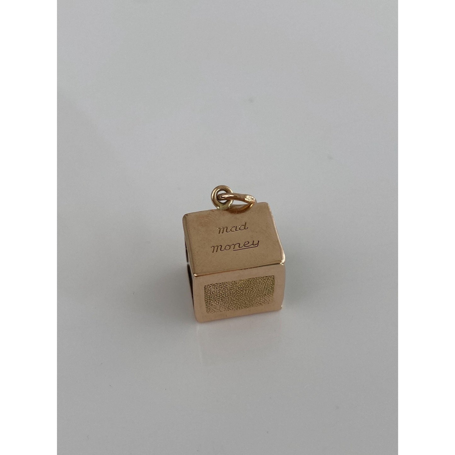 Vintage 14k Rosey Gold Mad Money Box Charm