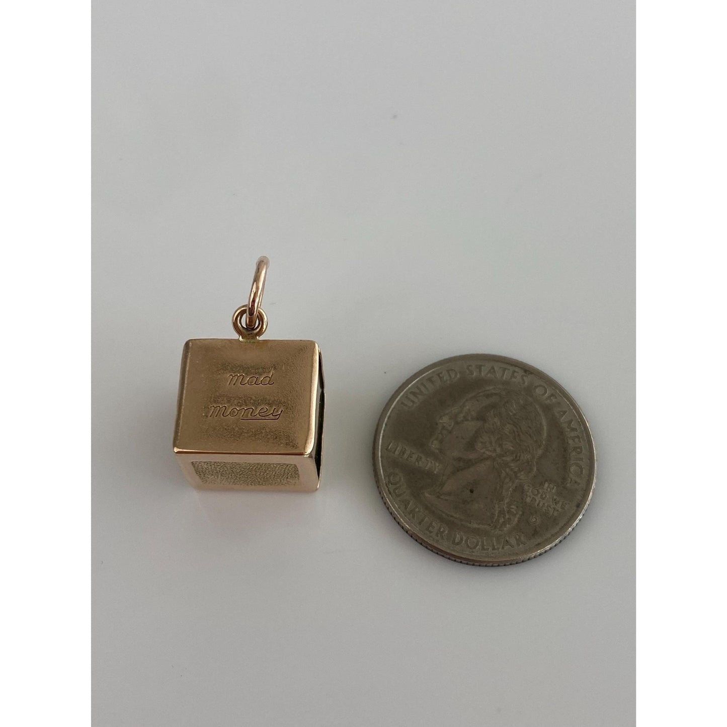 Vintage 14k Rosey Gold Mad Money Box Charm