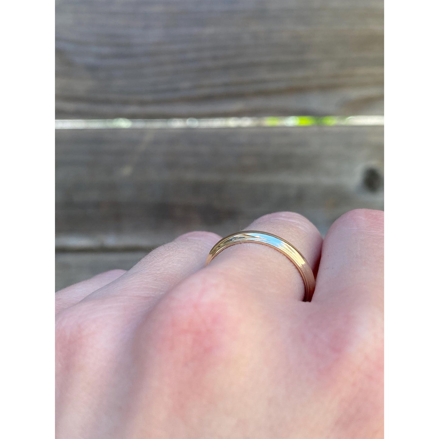 Vintage Solid 14k Yellow Gold Milgrain Ring Band - Size 7.5