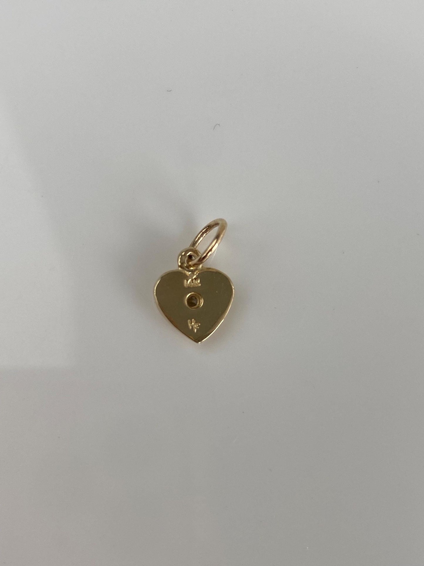 Vintage 14k Yellow Gold Diamond Heart Charm