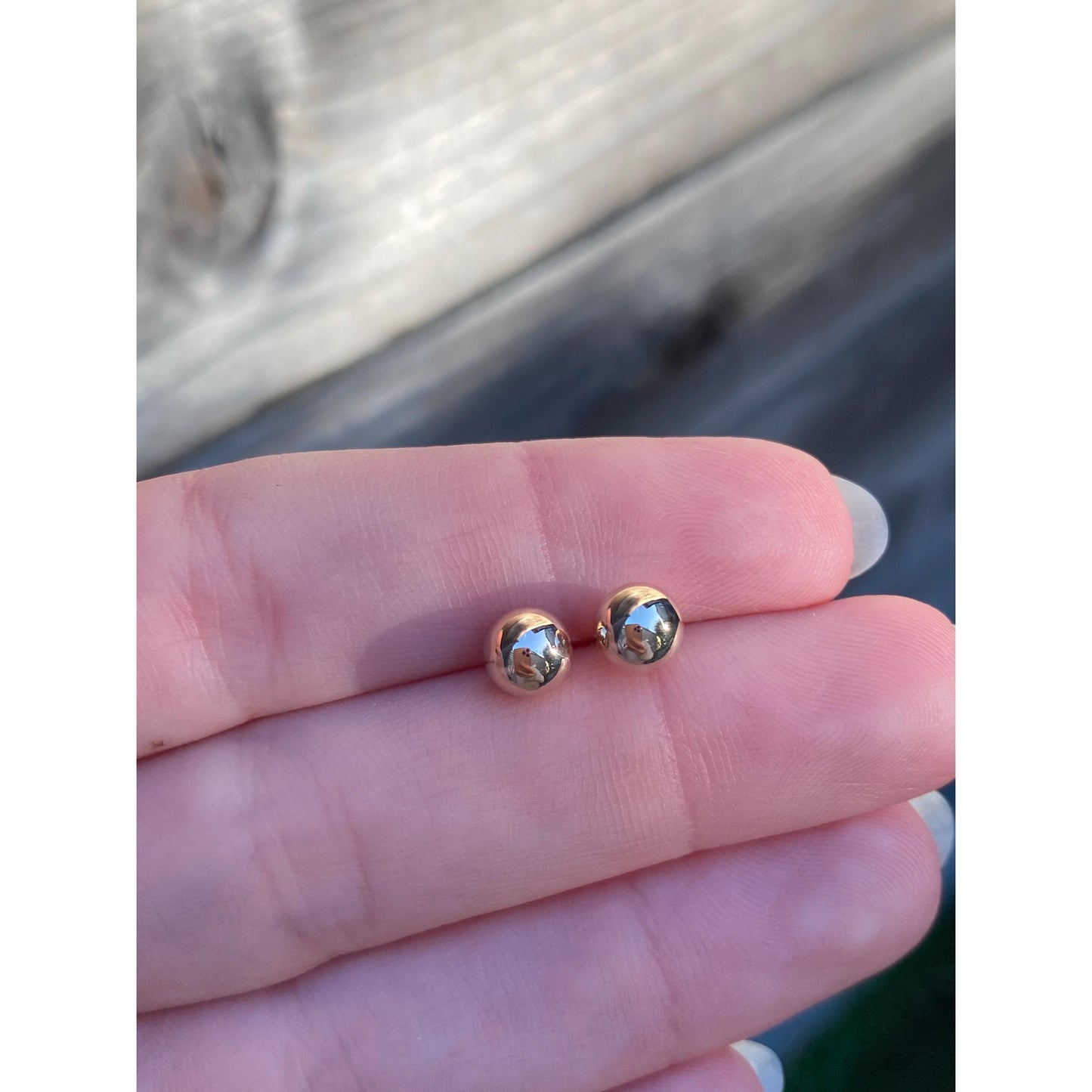 Vintage 14k Yellow Gold Ball Stud Earrings