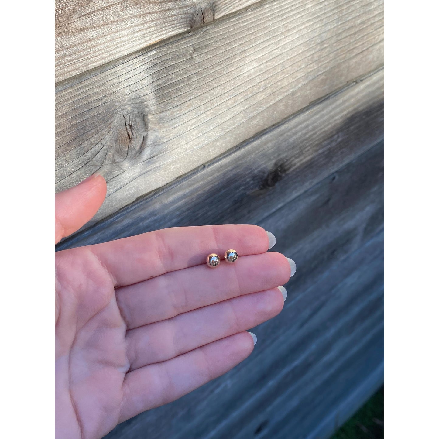 Vintage 14k Yellow Gold Ball Stud Earrings