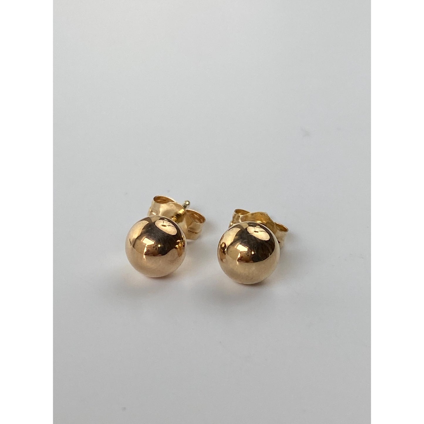 Vintage 14k Yellow Gold Ball Stud Earrings