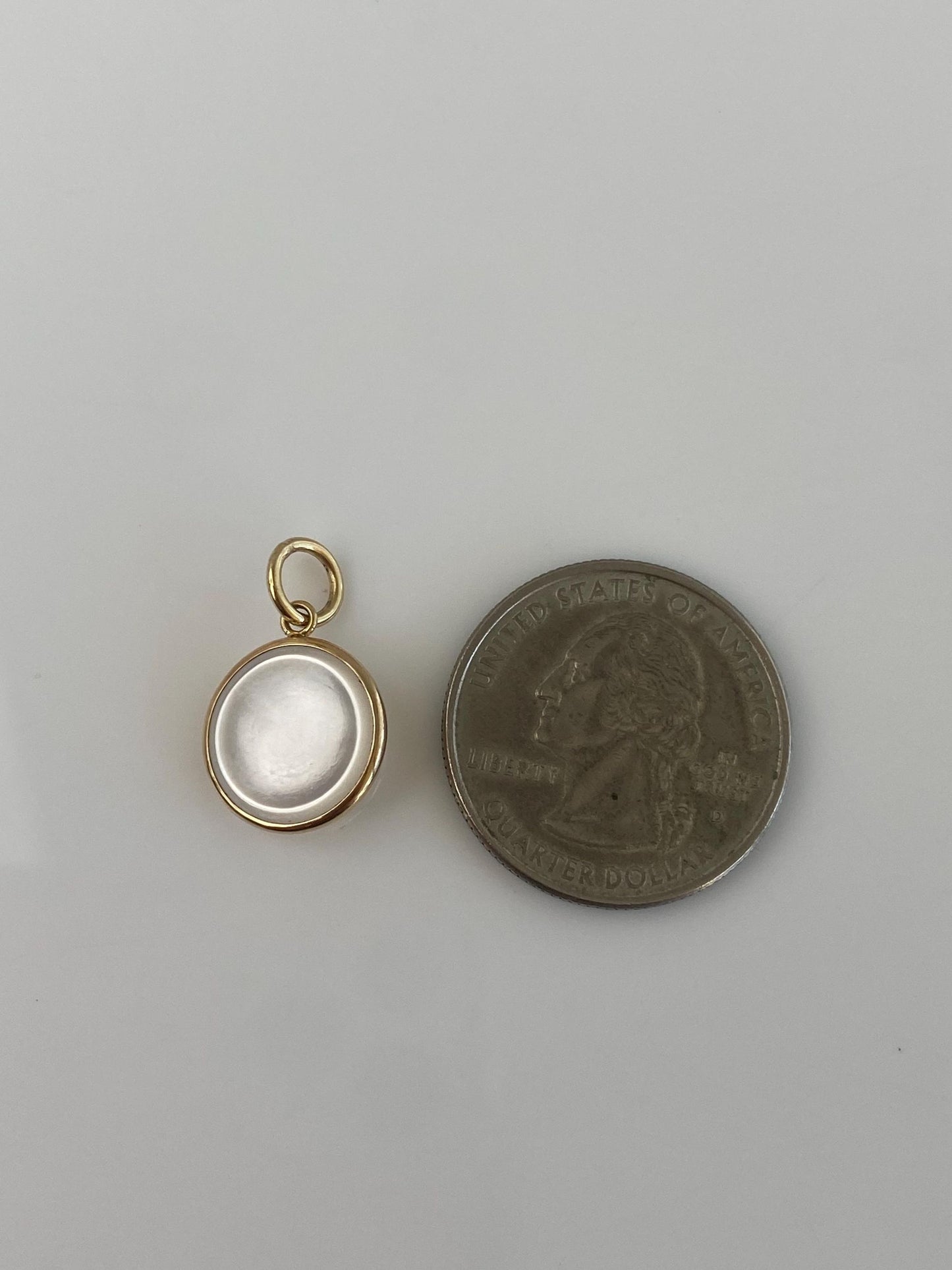 Vintage 14k Yellow Gold MOP Cufflink Conversion Charm