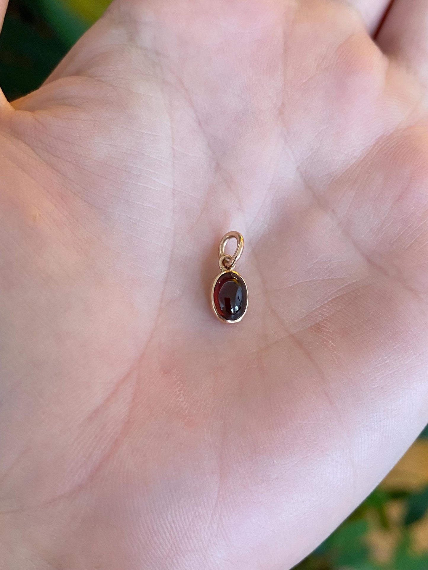 Vintage Solid 14k Yellow Gold Garnet Stick Pin Conversion Charm