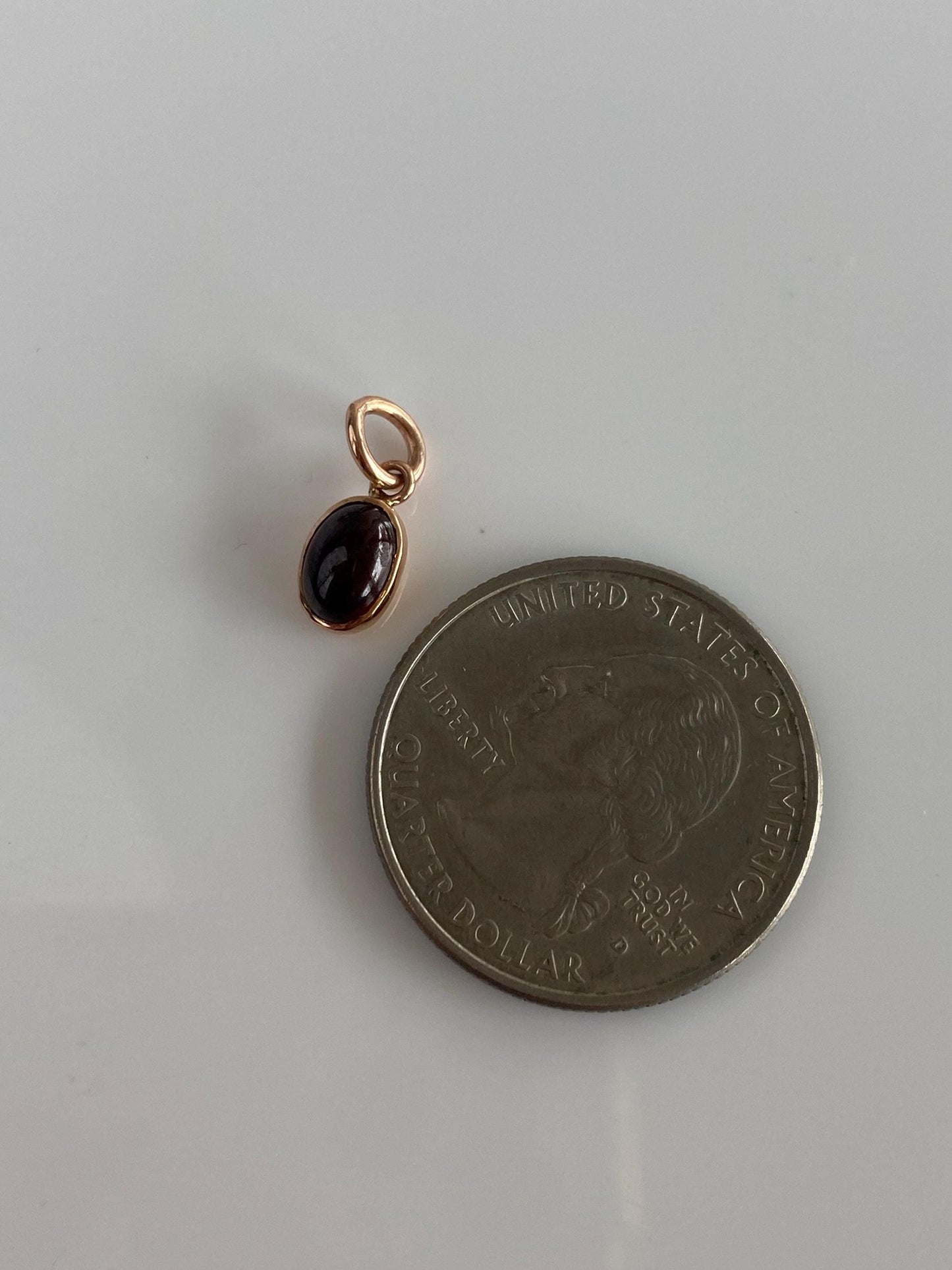 Vintage Solid 14k Yellow Gold Garnet Stick Pin Conversion Charm