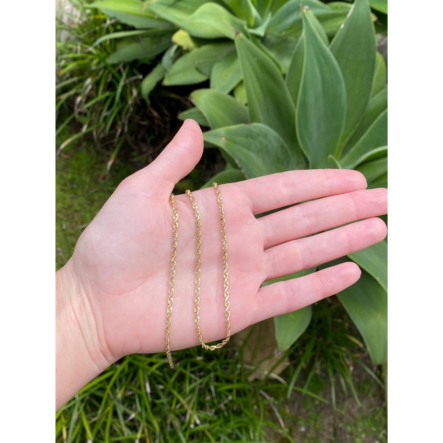 Vintage Solid 14k Yellow Gold Rope Chain Necklace - 22.75 inches