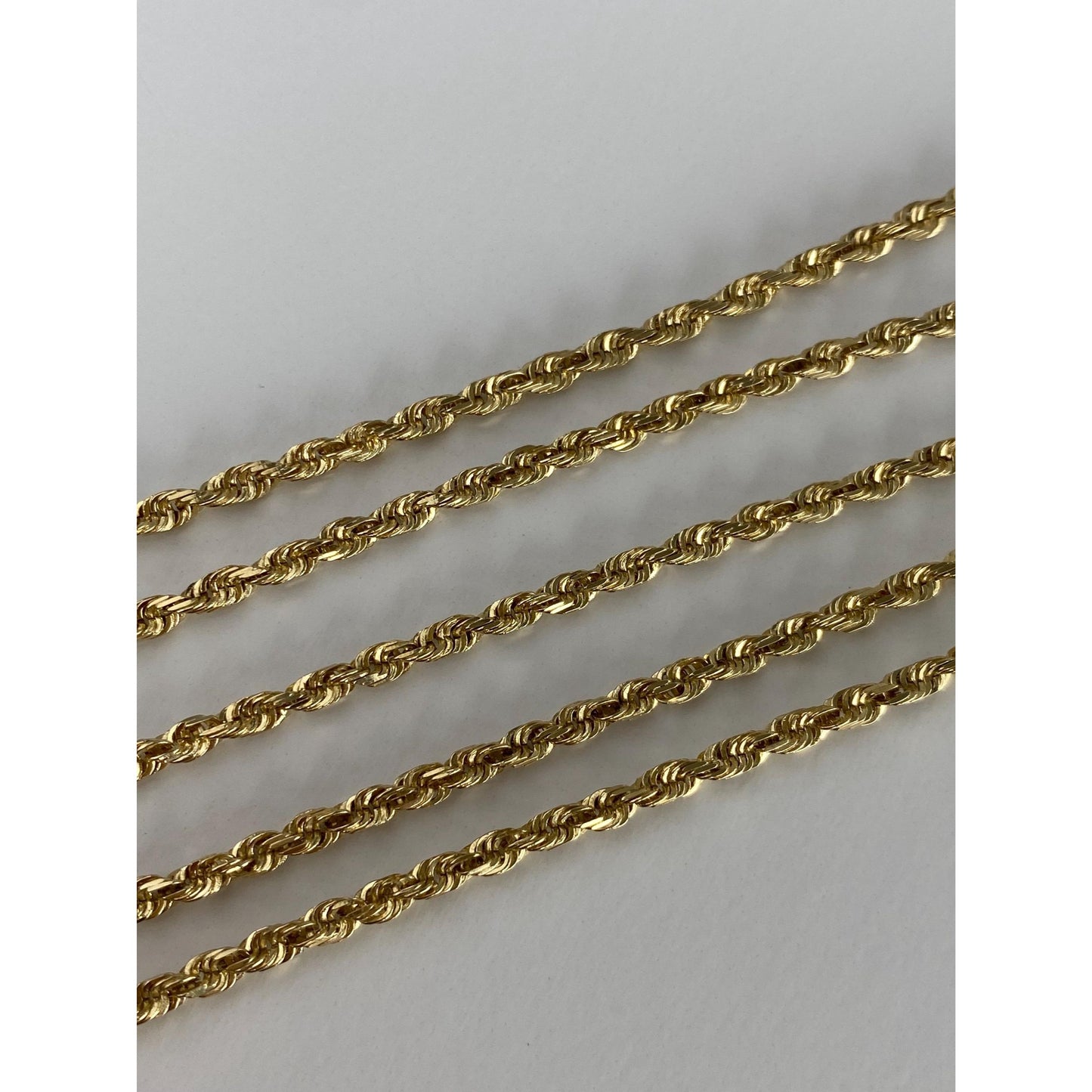 Vintage Solid 14k Yellow Gold Rope Chain Necklace - 22.75 inches