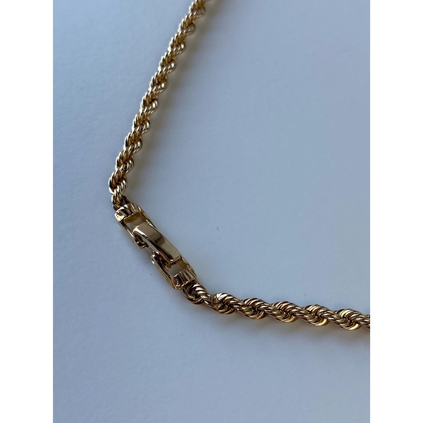 Vintage Solid 14k Yellow Gold Rope Chain Necklace - 24.75 inches
