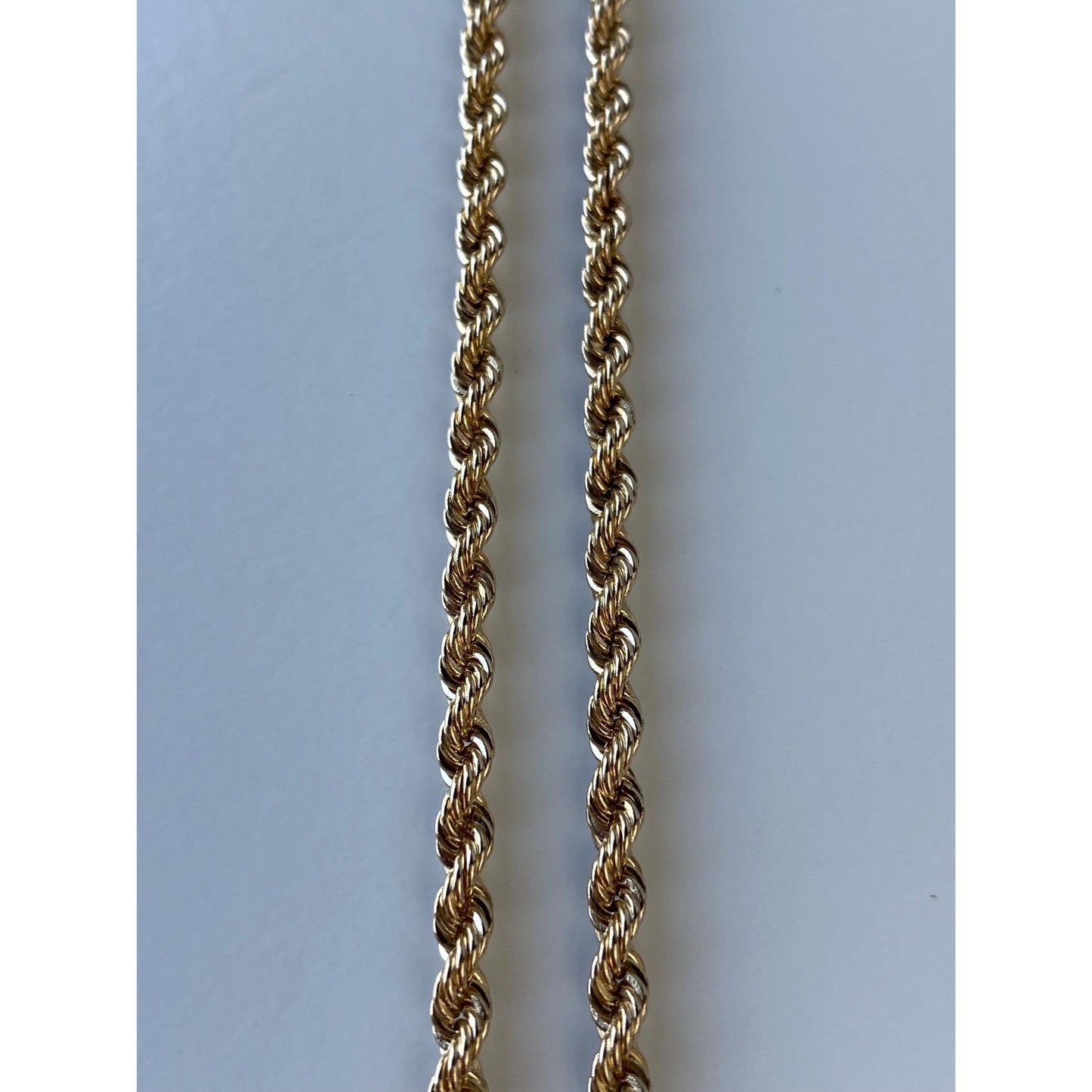 Vintage Solid 14k Yellow Gold Rope Chain Necklace - 24.75 inches