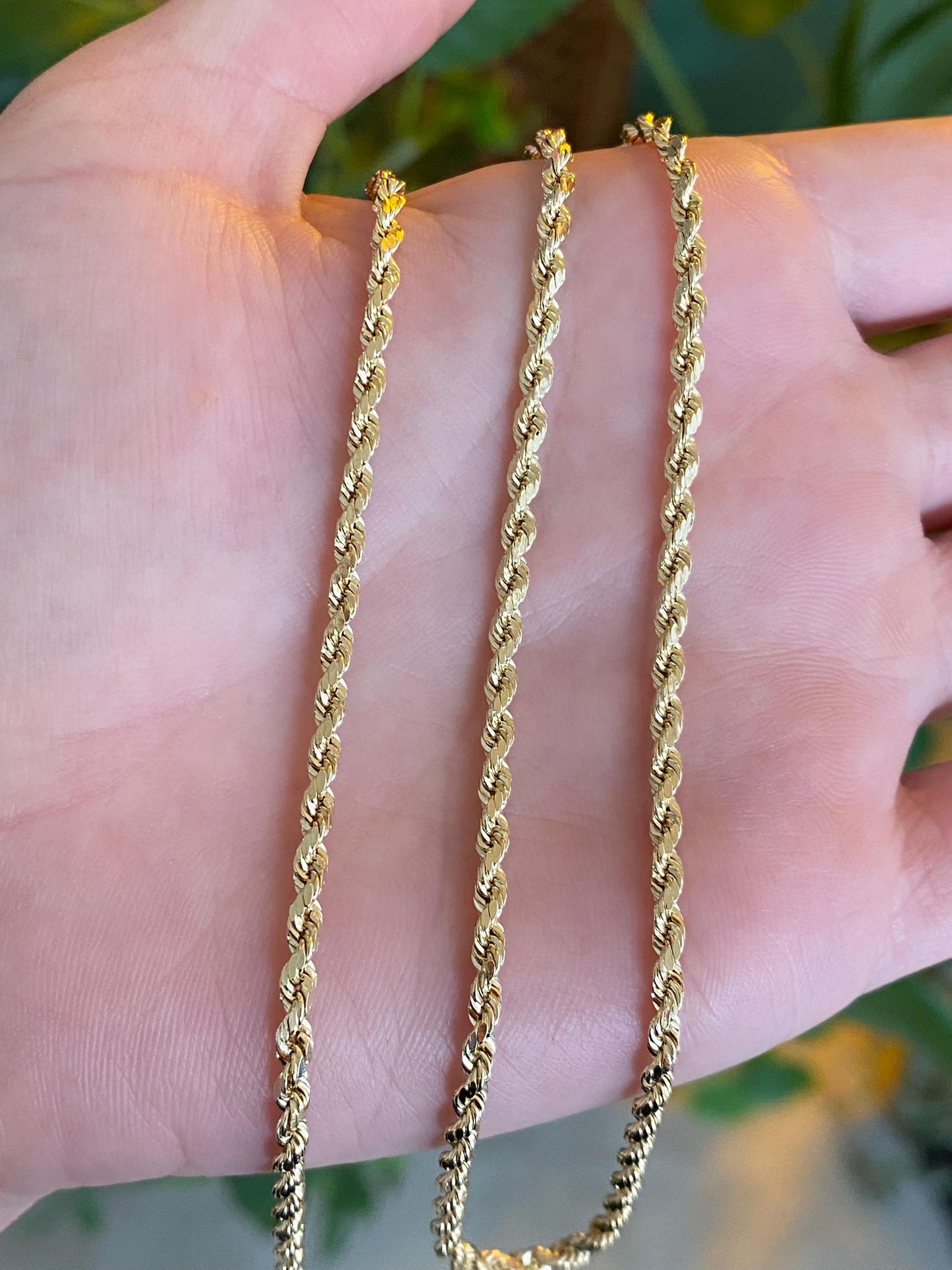 Vintage 14k Yellow Gold Diamond Cut Rope Chain Necklace - 20 inches