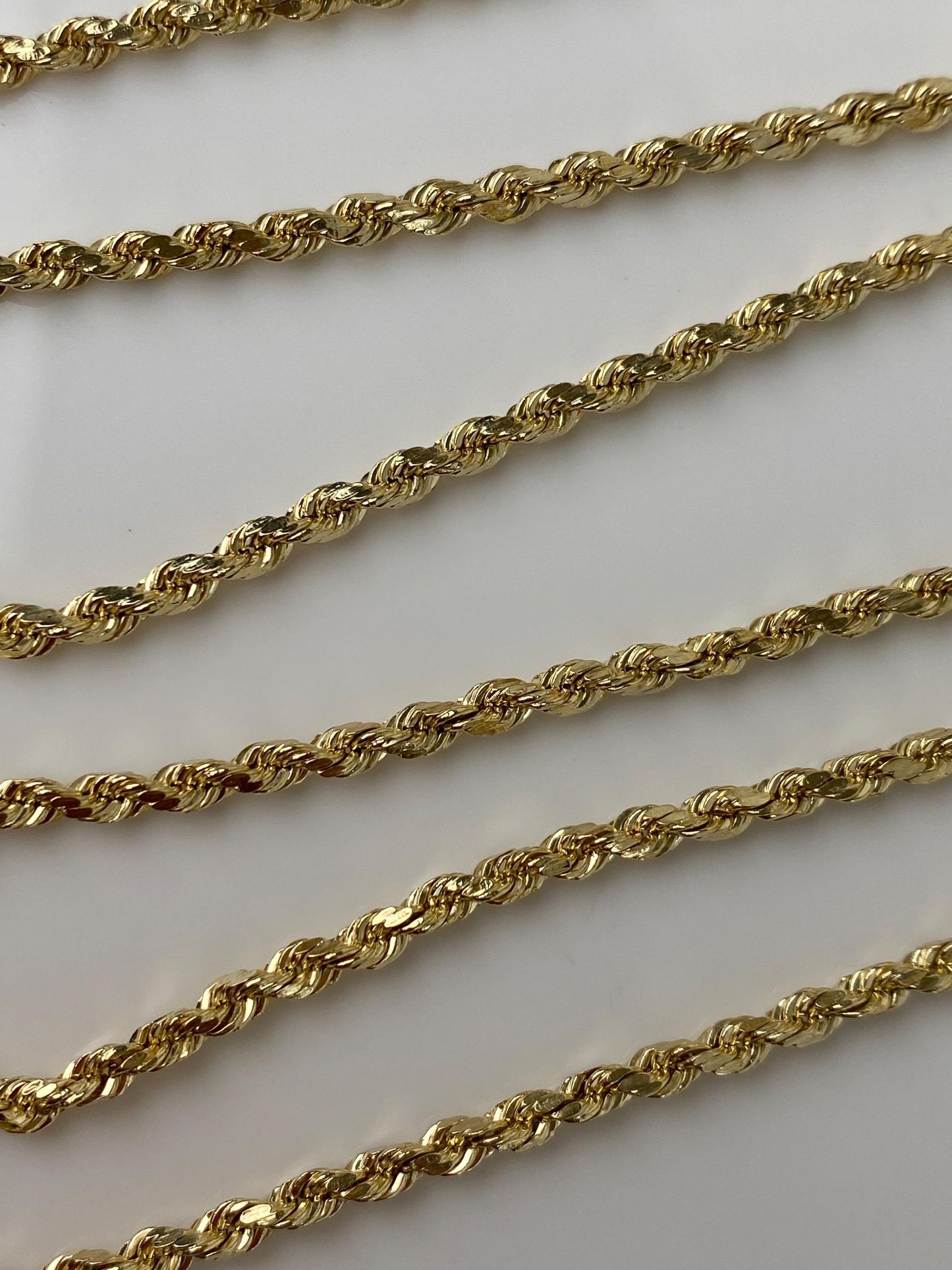 Vintage 14k Yellow Gold Diamond Cut Rope Chain Necklace - 20 inches
