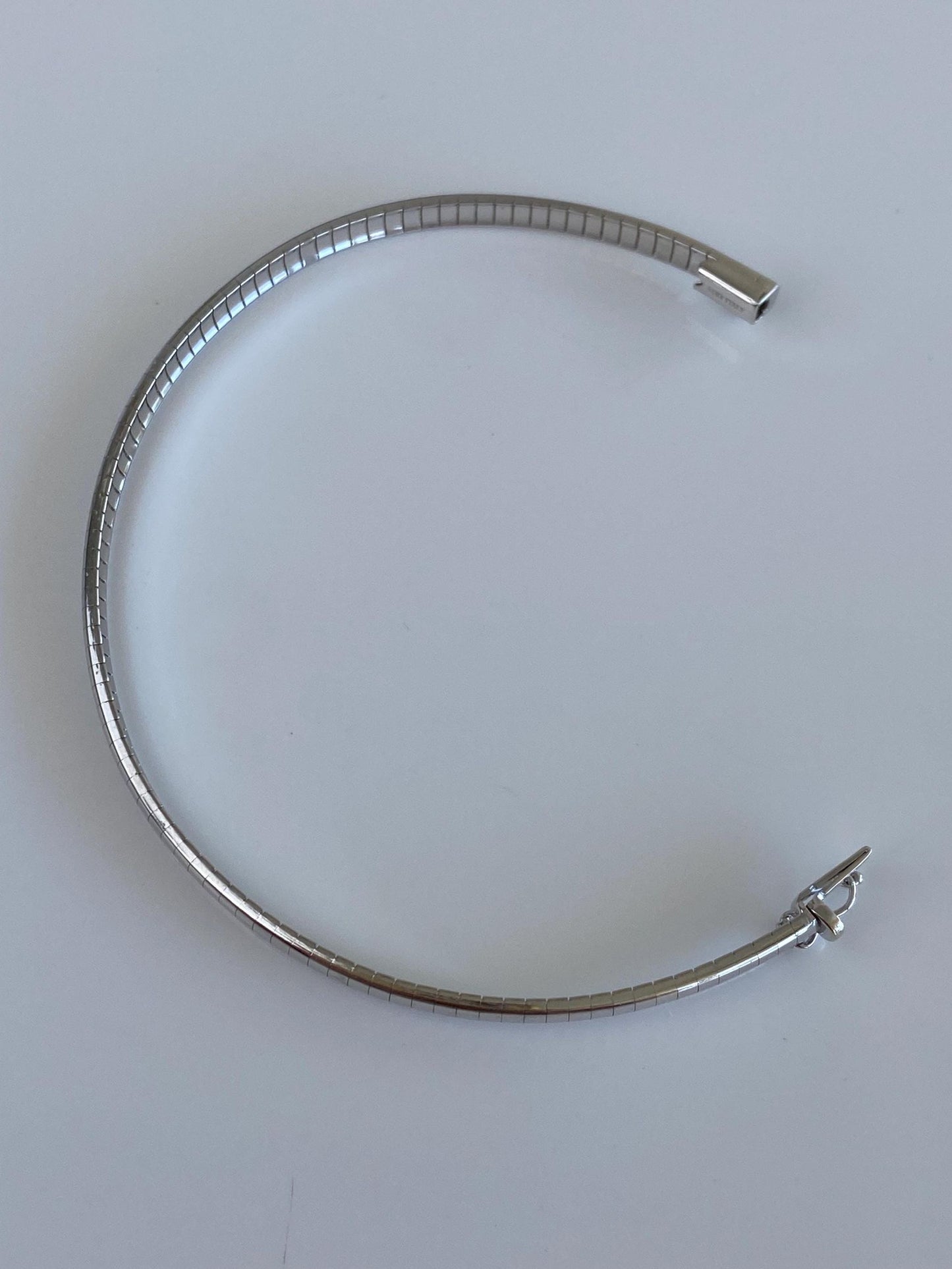 Vintage Solid 14k White Gold Omega Chain Bracelet - 7 Inches