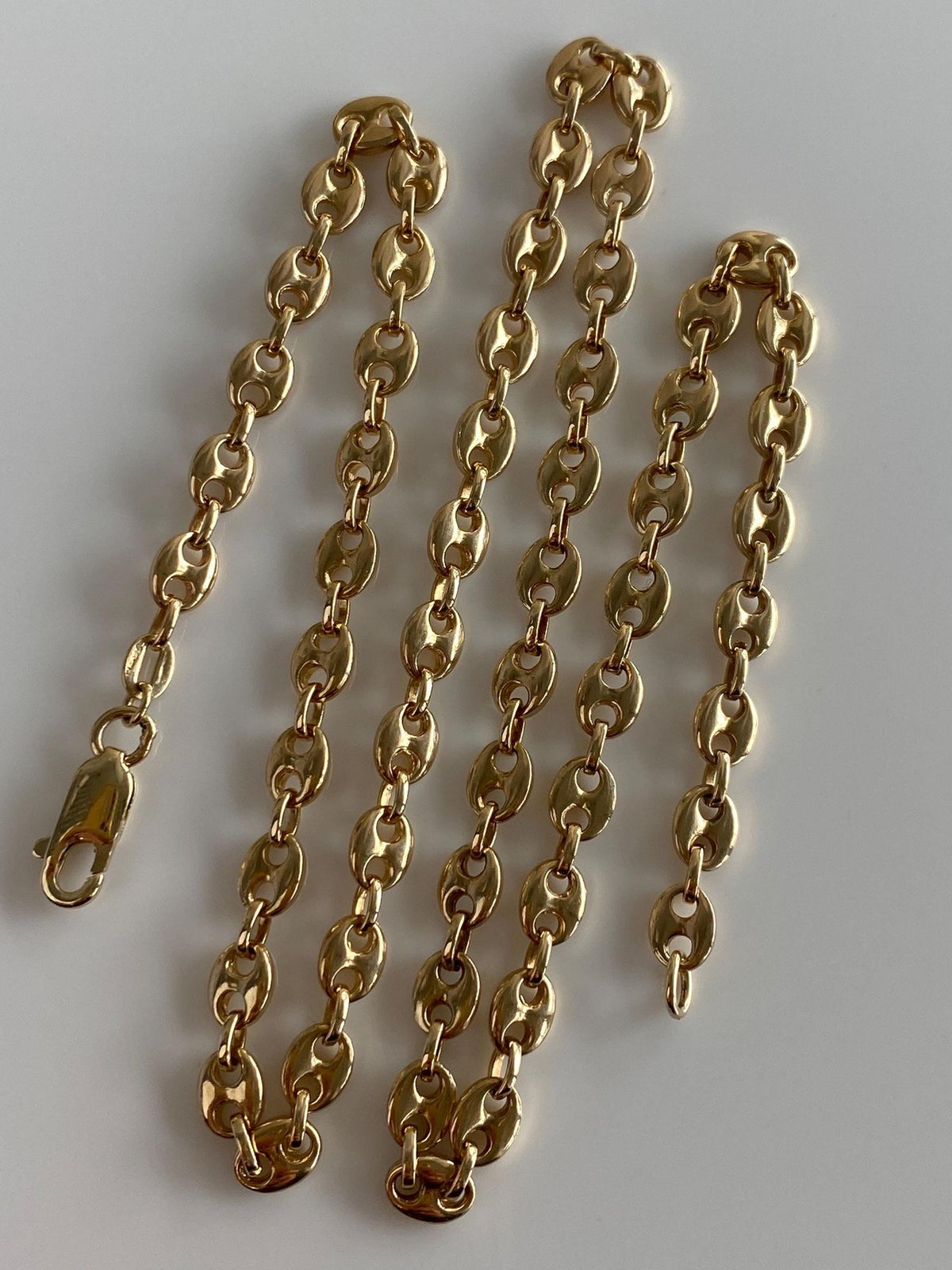 Solid 14k Yellow Gold Mariner Link Chain Necklace - 18.25 inches