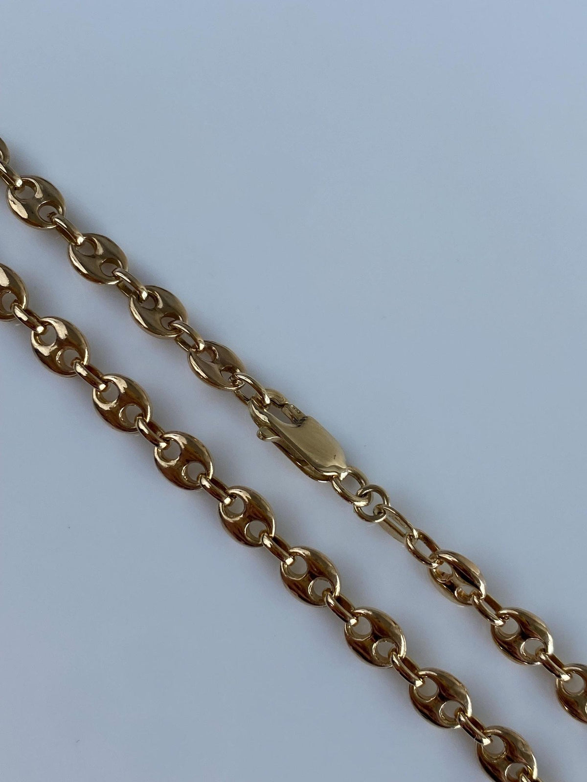 Solid 14k Yellow Gold Mariner Link Chain Necklace - 18.25 inches