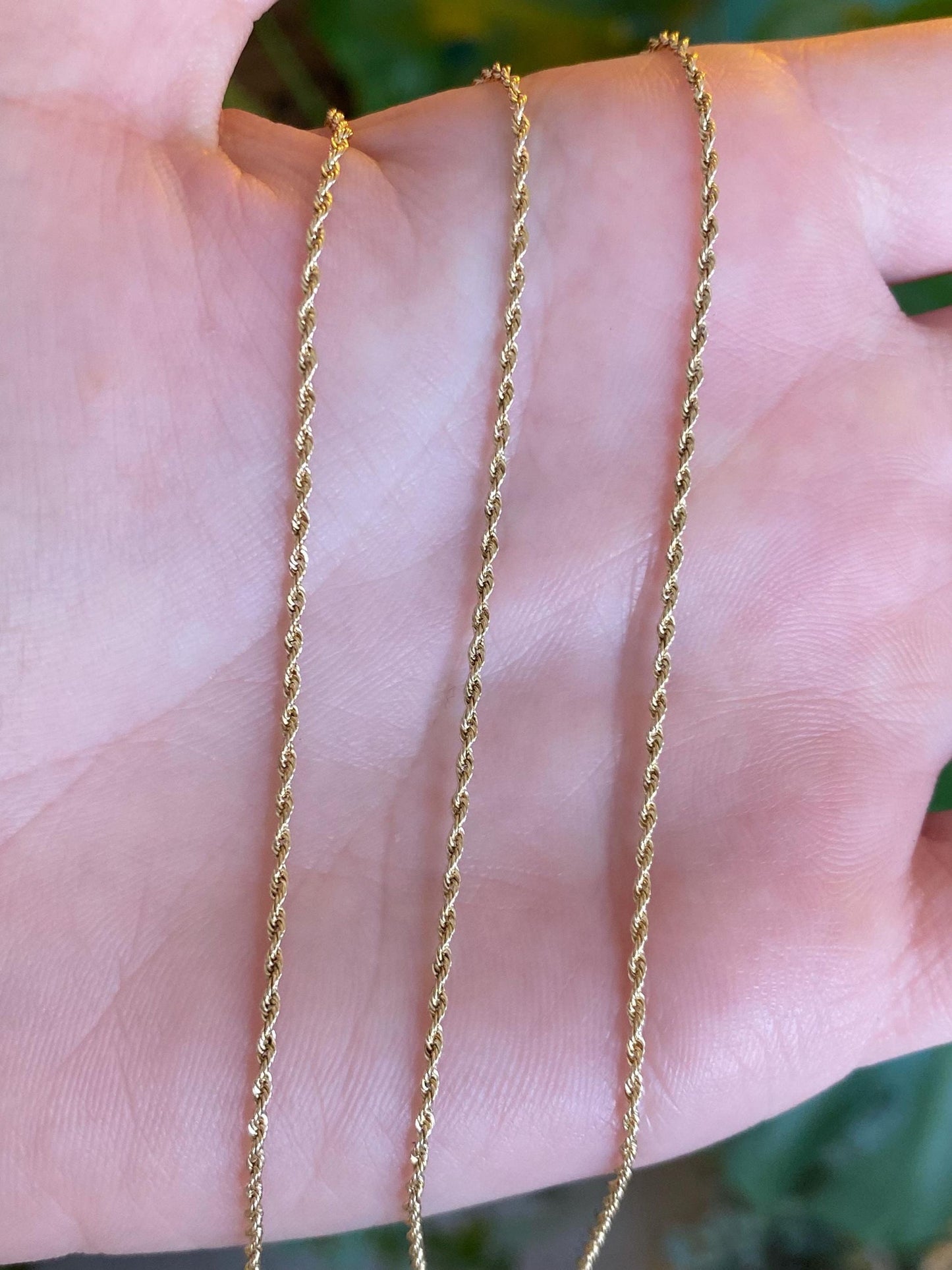 Vintage Solid 14k Yellow Gold Long Dainty Chain Necklace - 27 inches