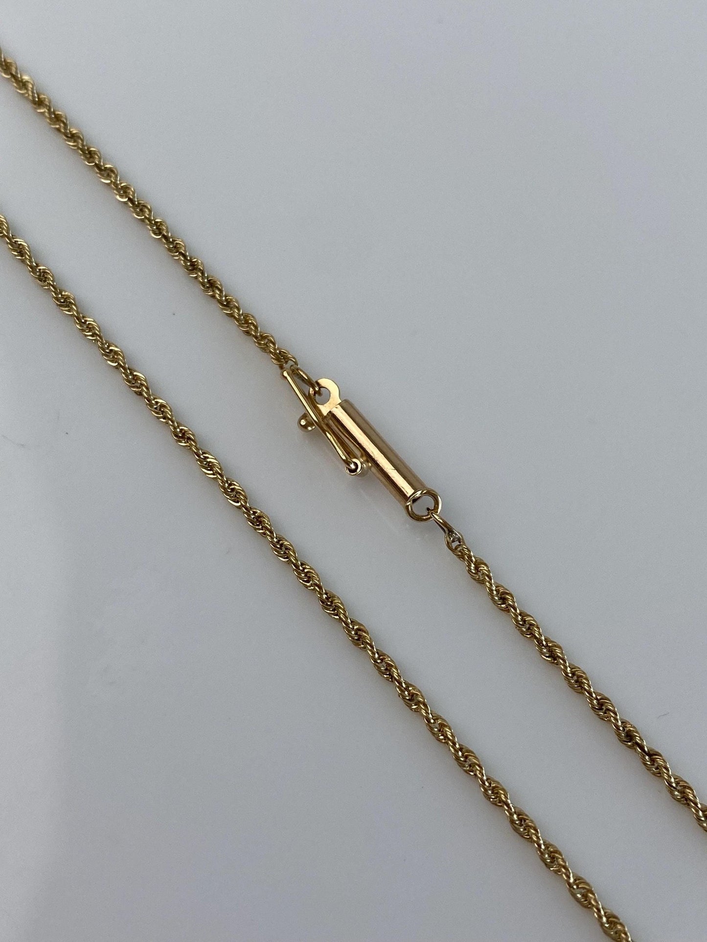 Vintage Solid 14k Yellow Gold Long Dainty Chain Necklace - 27 inches