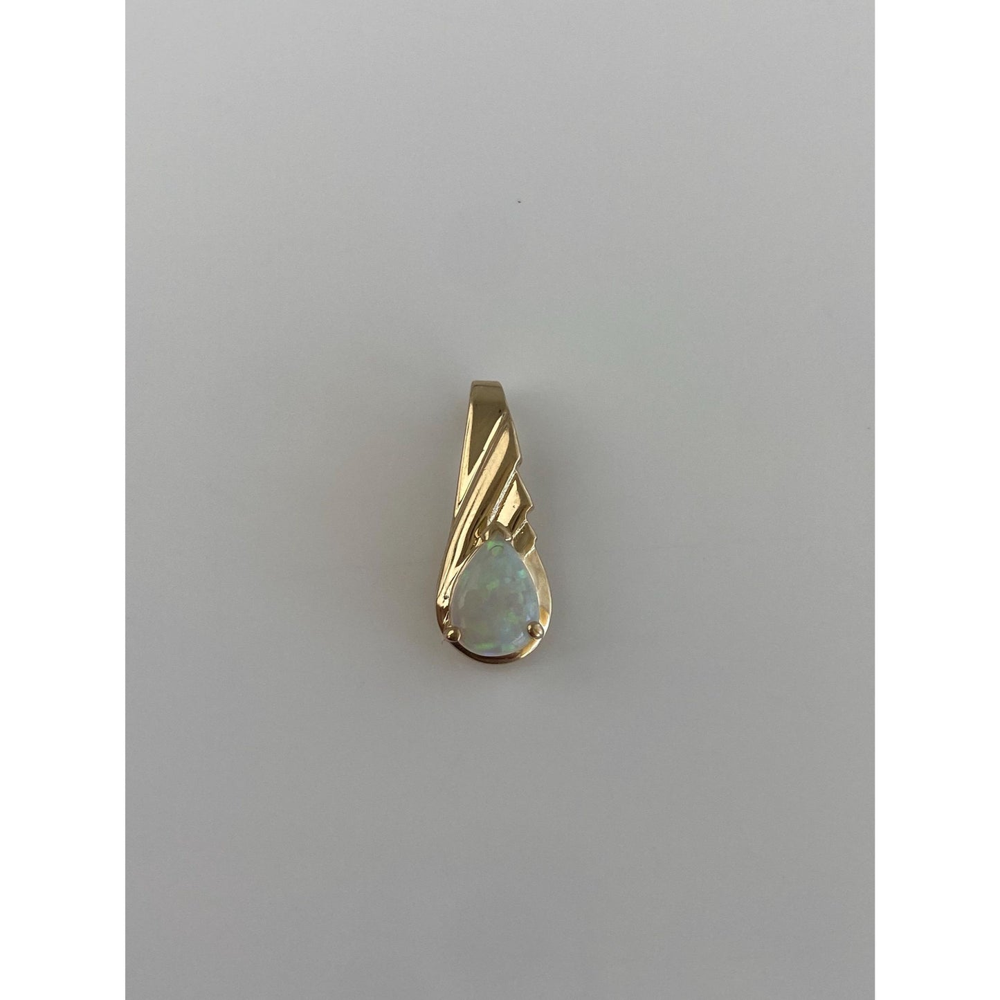 Solid 14k Yellow Gold Opal Charm