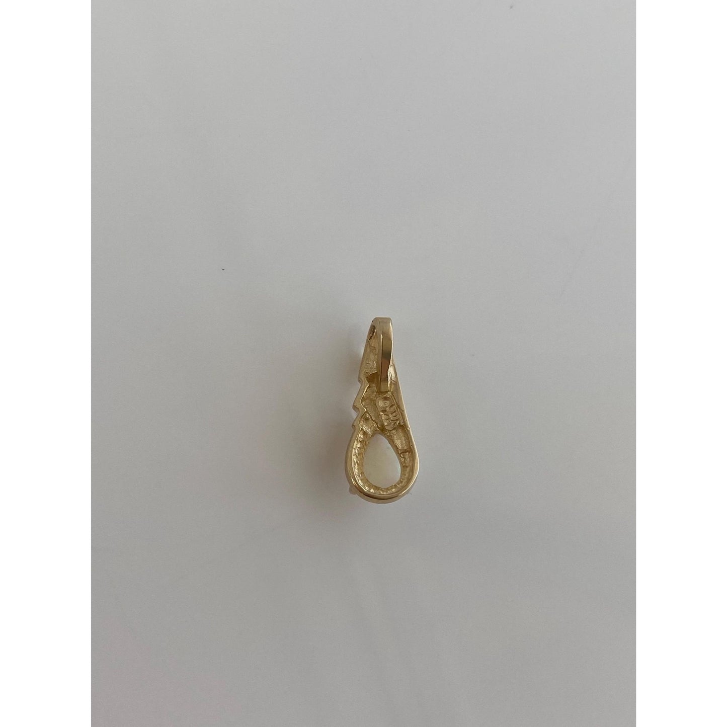 Solid 14k Yellow Gold Opal Charm
