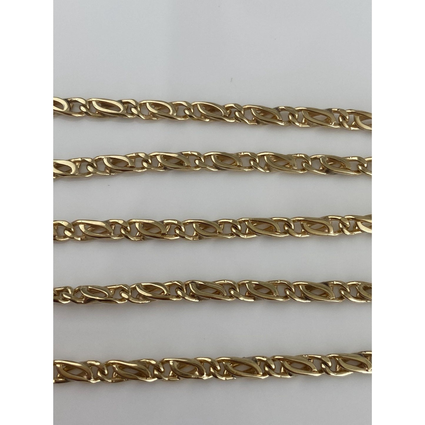 Vintage Solid 14k Yellow Gold Fancy Link Chain Necklace - 17.75 inches