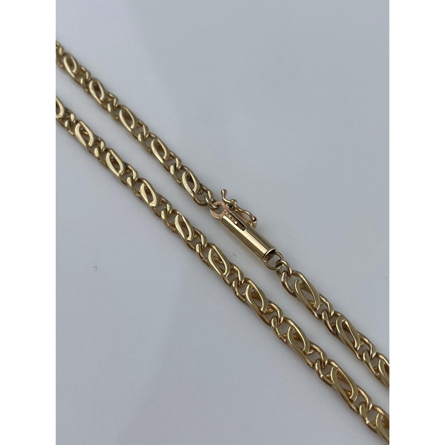 Vintage Solid 14k Yellow Gold Fancy Link Chain Necklace - 17.75 inches