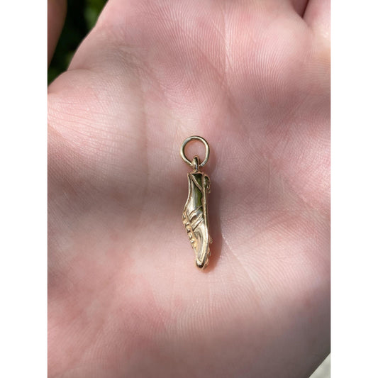 Vintage Solid 14k Yellow Gold Cleat Shoe Charm