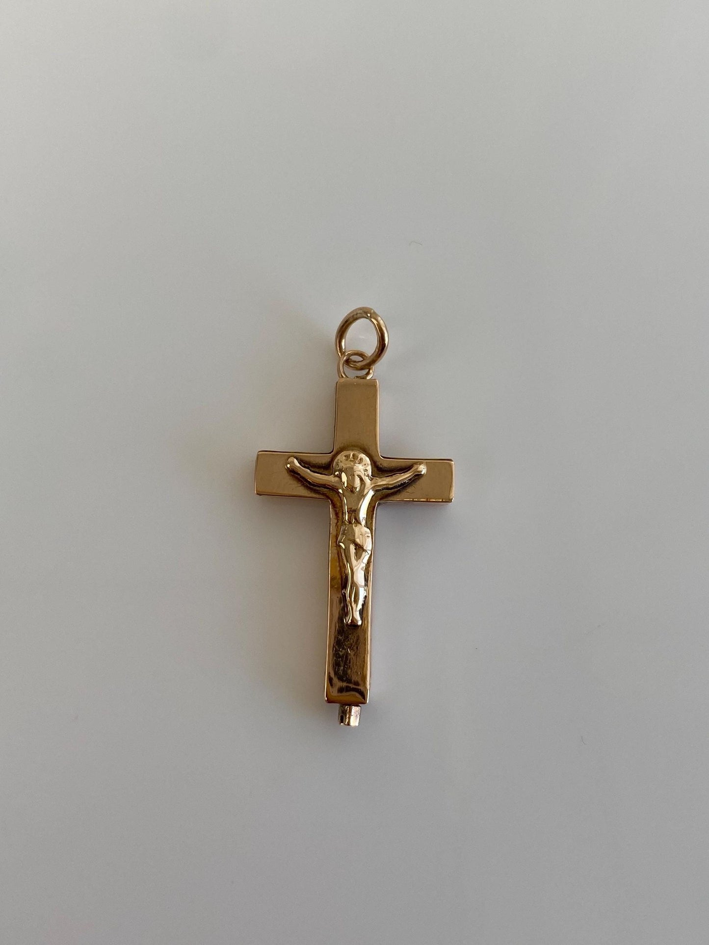 Vintage 10k Rose Gold Crucifix Charm