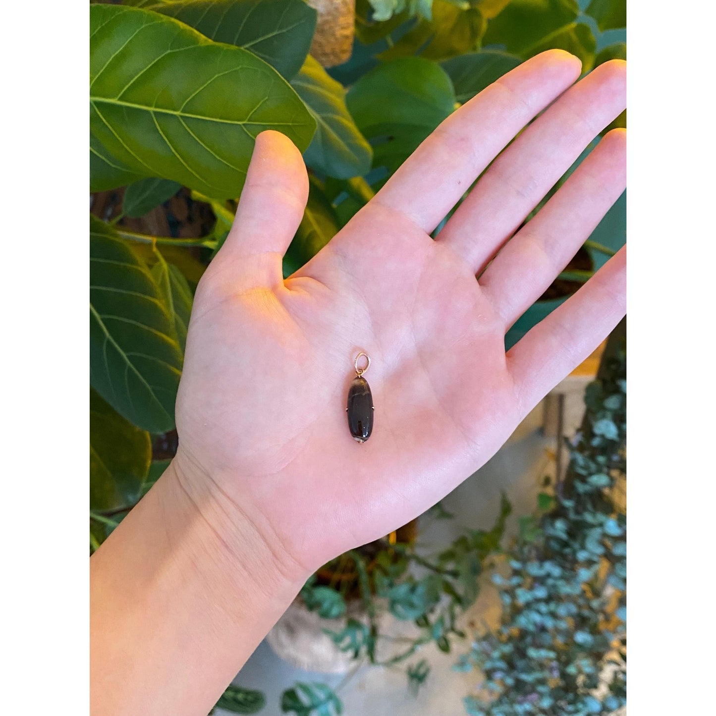 Vintage Solid 10k Yellow Gold Brown Agate Stick Pin Conversion Charm