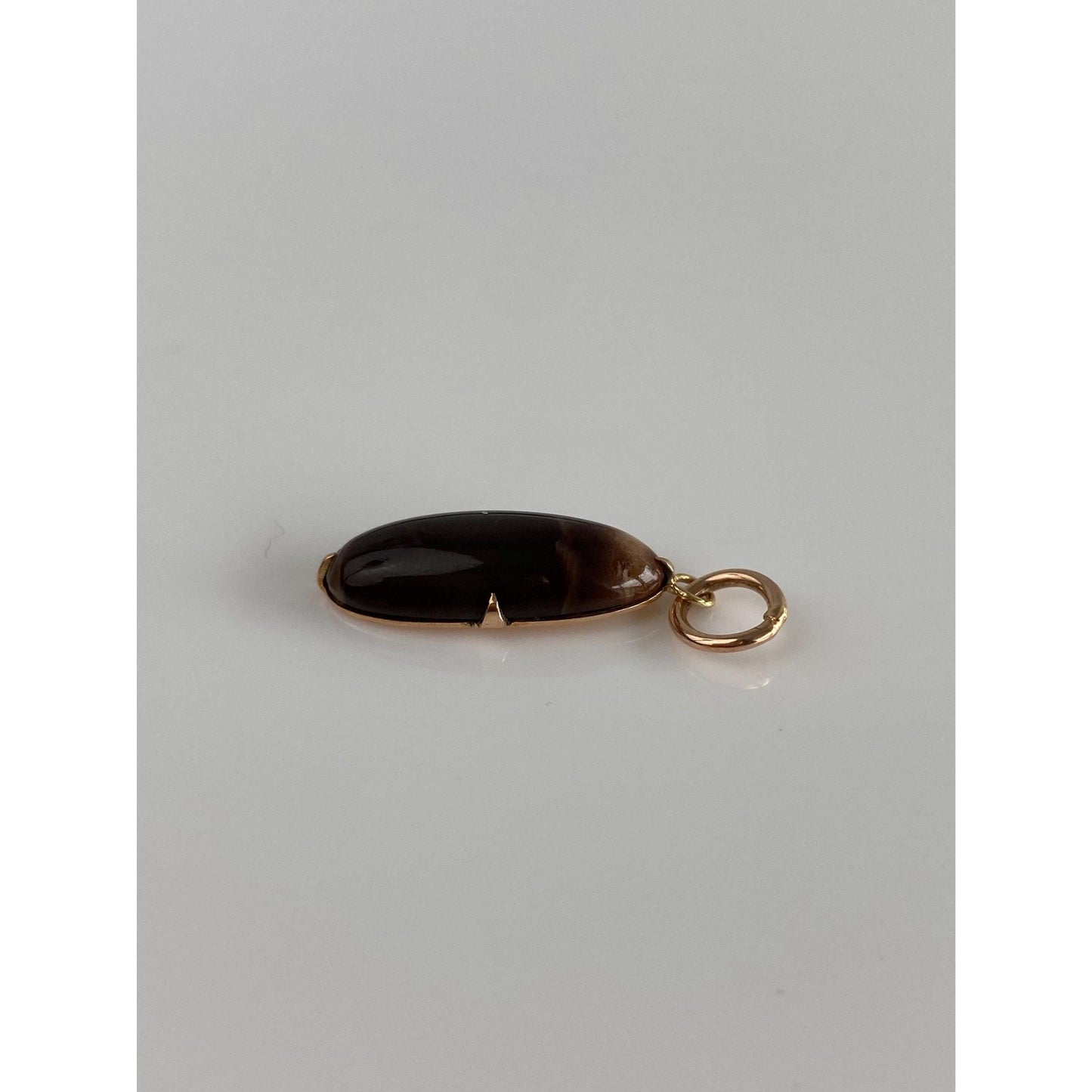 Vintage Solid 10k Yellow Gold Brown Agate Stick Pin Conversion Charm